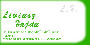 liviusz hajdu business card